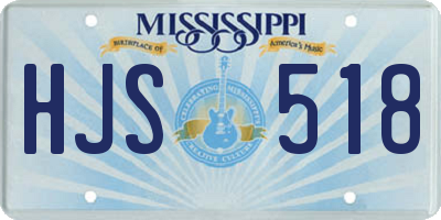 MS license plate HJS518