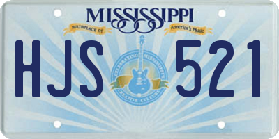 MS license plate HJS521