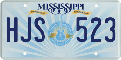 MS license plate HJS523