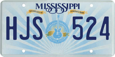 MS license plate HJS524