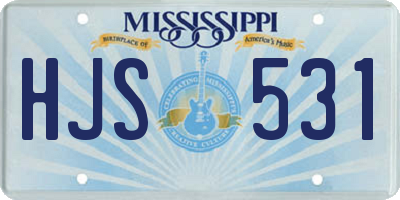 MS license plate HJS531