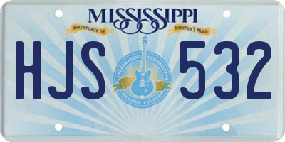 MS license plate HJS532