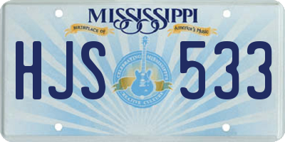 MS license plate HJS533