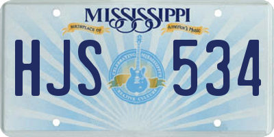MS license plate HJS534
