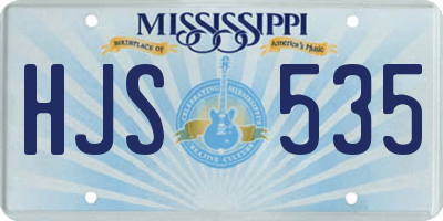 MS license plate HJS535