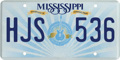 MS license plate HJS536