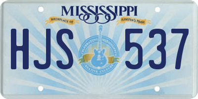 MS license plate HJS537