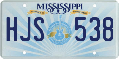 MS license plate HJS538