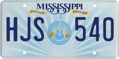 MS license plate HJS540