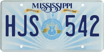 MS license plate HJS542