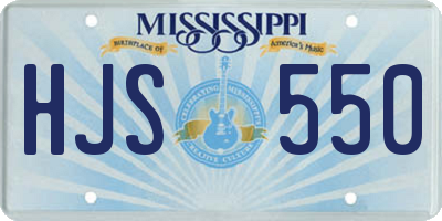 MS license plate HJS550