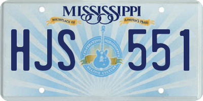 MS license plate HJS551