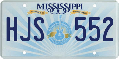 MS license plate HJS552