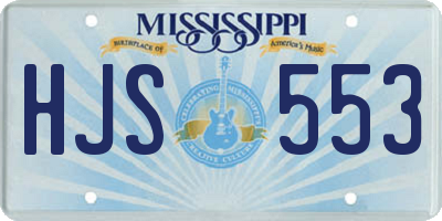 MS license plate HJS553