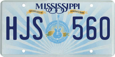 MS license plate HJS560
