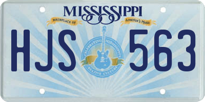 MS license plate HJS563