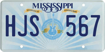 MS license plate HJS567