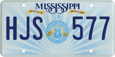 MS license plate HJS577