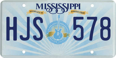 MS license plate HJS578