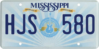 MS license plate HJS580
