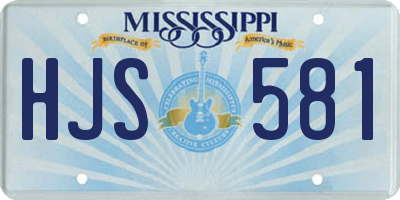 MS license plate HJS581