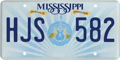 MS license plate HJS582