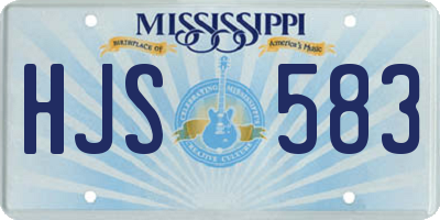 MS license plate HJS583