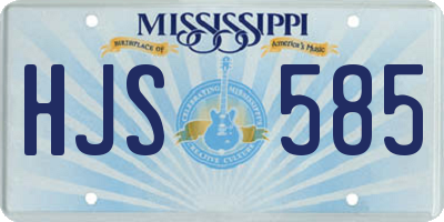 MS license plate HJS585