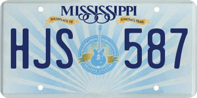 MS license plate HJS587