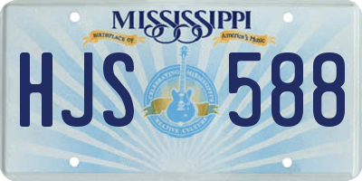 MS license plate HJS588