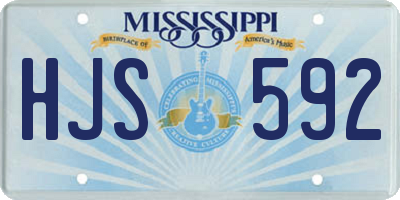MS license plate HJS592