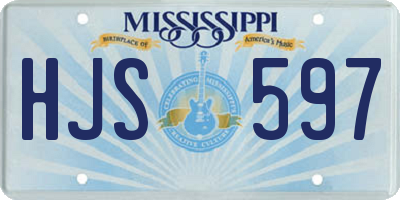 MS license plate HJS597
