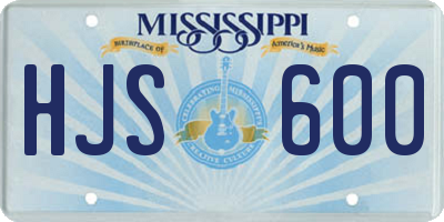 MS license plate HJS600