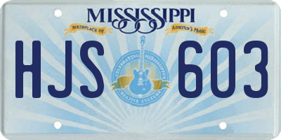 MS license plate HJS603