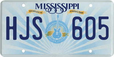 MS license plate HJS605