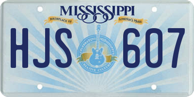 MS license plate HJS607