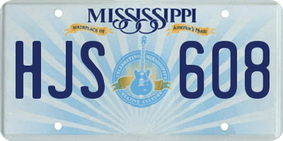 MS license plate HJS608