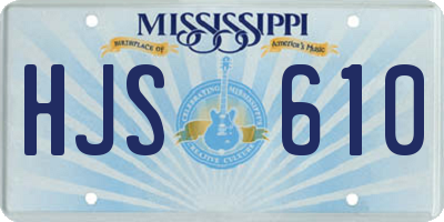 MS license plate HJS610
