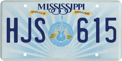 MS license plate HJS615