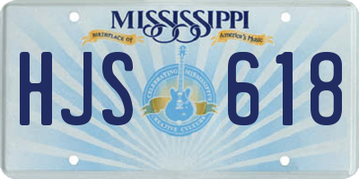 MS license plate HJS618