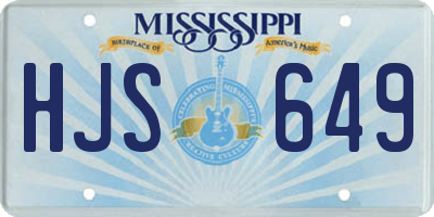 MS license plate HJS649