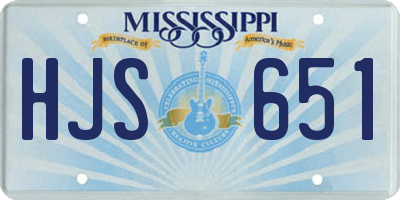 MS license plate HJS651