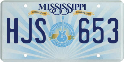 MS license plate HJS653