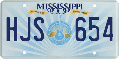 MS license plate HJS654