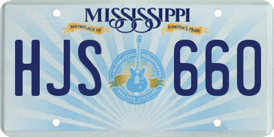 MS license plate HJS660