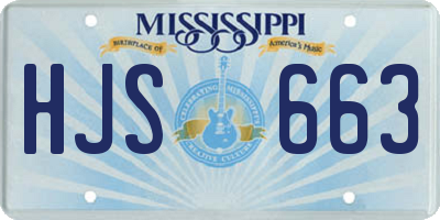 MS license plate HJS663