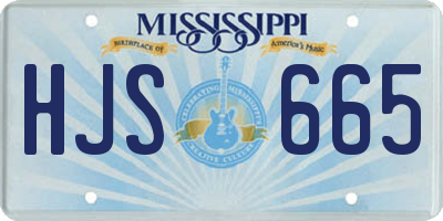 MS license plate HJS665