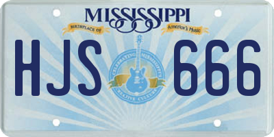 MS license plate HJS666