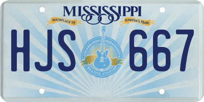 MS license plate HJS667