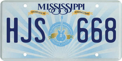 MS license plate HJS668